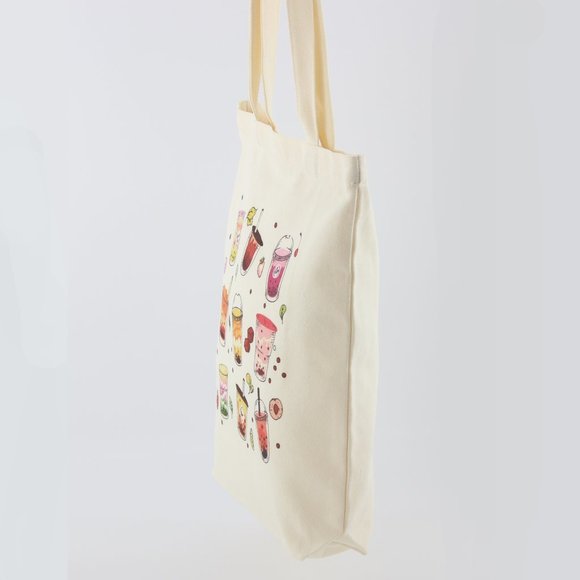 Boba Tote Bag Bubble Tea Design Shopping Tote - Picture 8 of 9